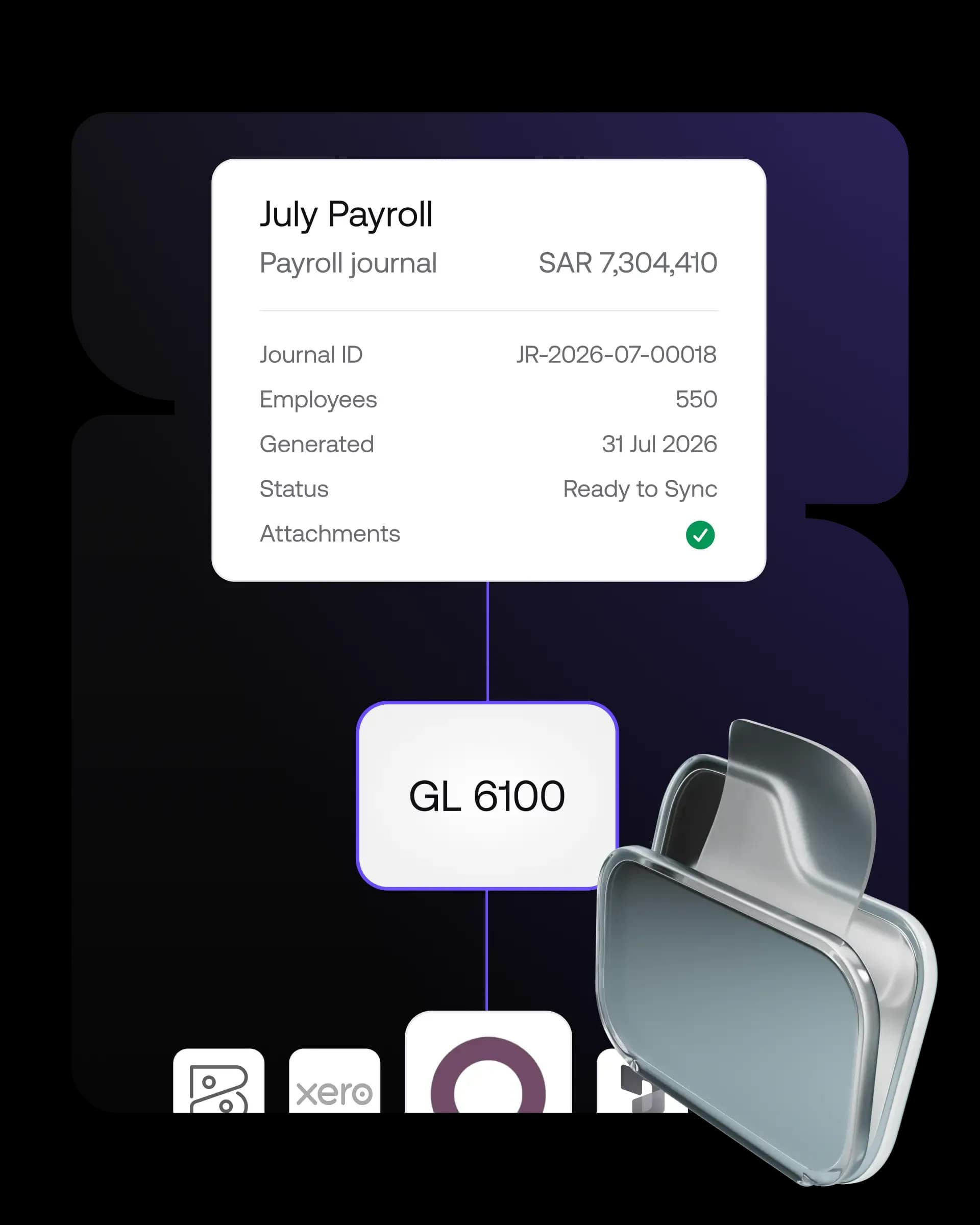 Automate every expense into a journal entry