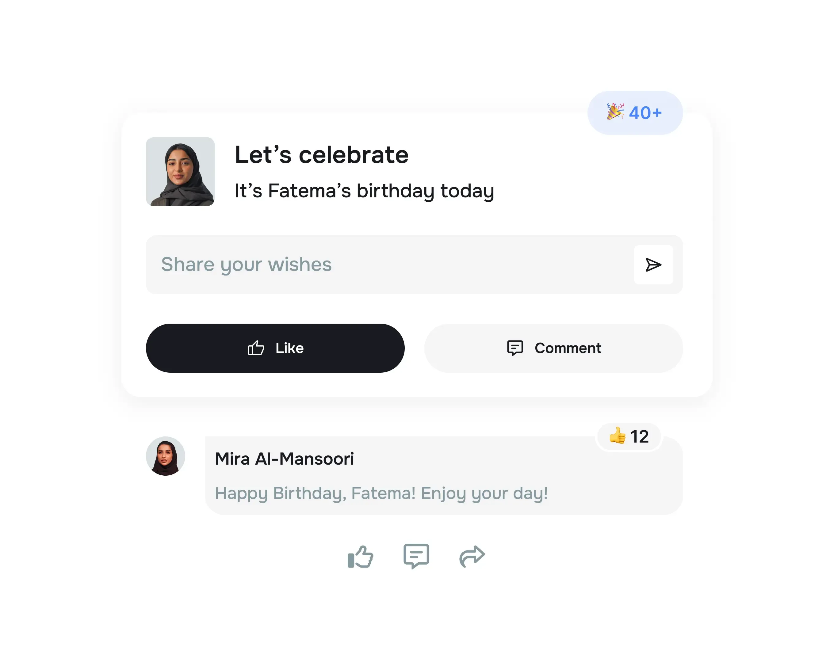 Interact via reactions and comments