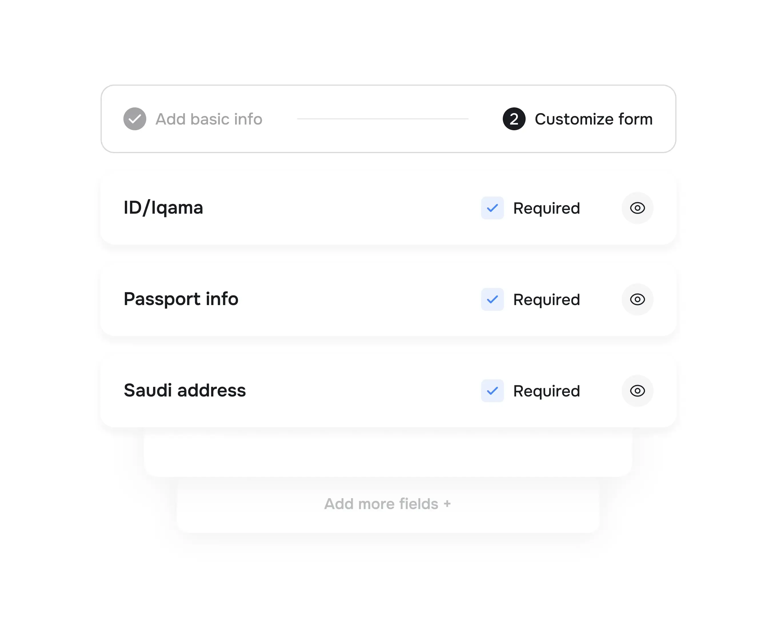 Customize onboarding form