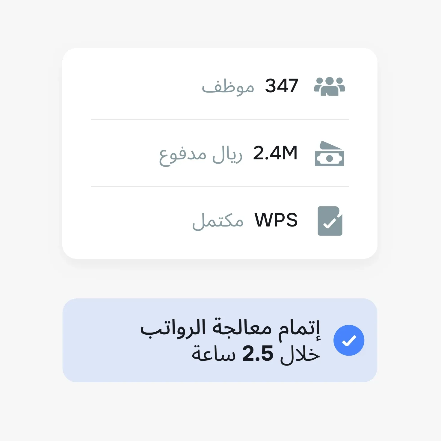 تجهيز الرواتب في
ساعات قليلة بدون مجهود